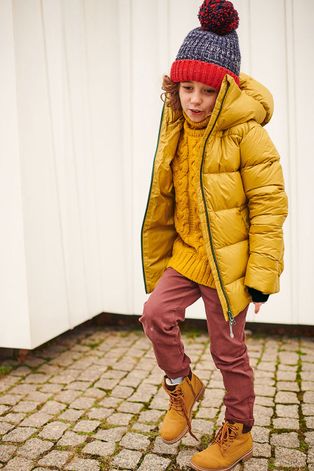 Detská páperová bunda Fluff žltá farba