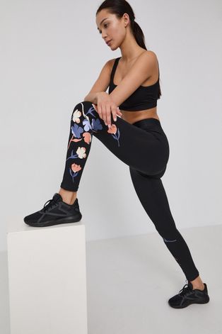 Legíny adidas Performance dámské, černá barva, s potiskem
