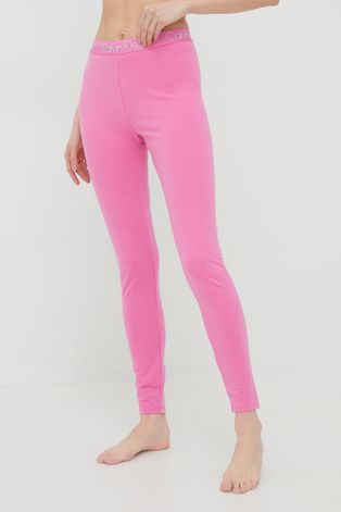 Calvin Klein Underwear legginsy piżamowe damskie kolor fioletowy z nadrukiem
