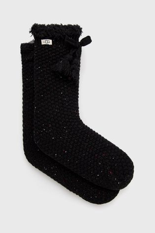 Čarape s dodatkom vune UGG Fleece Lined Cozy boja: crna