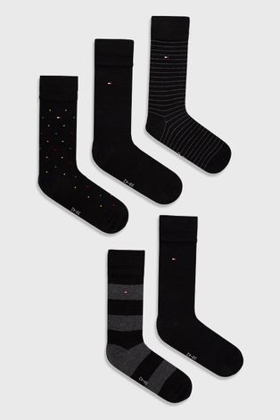 Čarape Tommy Hilfiger za muškarce, boja: crna