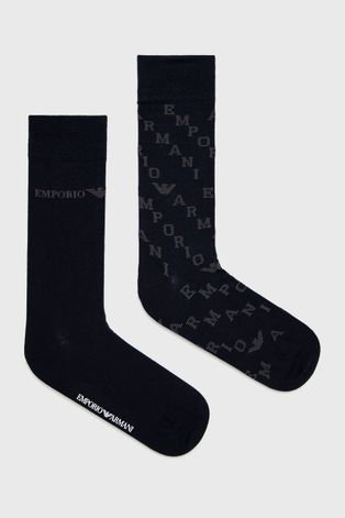 Ponožky Emporio Armani Underwear (2-pack) pánské, tmavomodrá barva