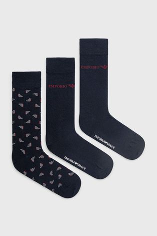 Ponožky Emporio Armani Underwear (3-pack) pánské, tmavomodrá barva
