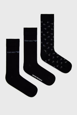 Ponožky Emporio Armani Underwear (3-pack) pánské, černá barva