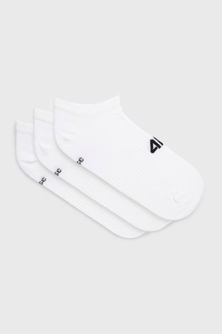 Ponožky 4F (3-pack) pánské, bílá barva