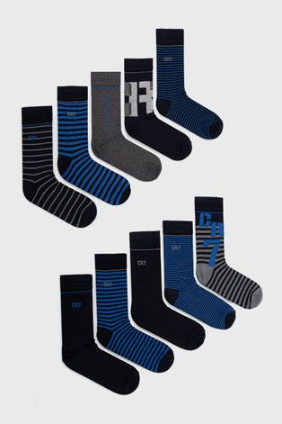 Ponožky CR7 Cristiano Ronaldo (10-pack) pánske, tmavomodrá farba