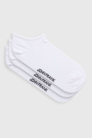 Ponožky John Frank (3-pack) pánské, bílá barva