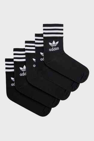 Ponožky adidas Originals (5-Pack) čierna farba