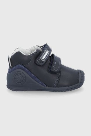 Δερμάτινα παιδικά κλειστά παπούτσια Biomecanics χρώμα: ναυτικό μπλε