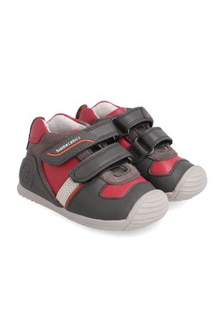 Детски половинки обувки от кожа Biomecanics в сиво
