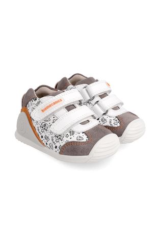 Detské kožené topánky Biomecanics biela farba