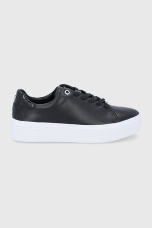 Шкіряні черевики Calvin Klein колір чорний на платформі
