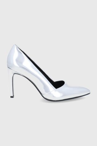 Шкіряні туфлі Calvin Klein колір срібний