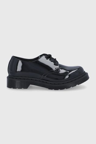 Шкіряні туфлі Dr. Martens жіночі колір чорний на плоскому ходу