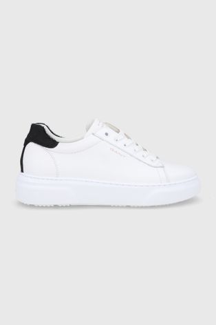 Шкіряні черевики Gant Coastride колір білий на плоскому ходу