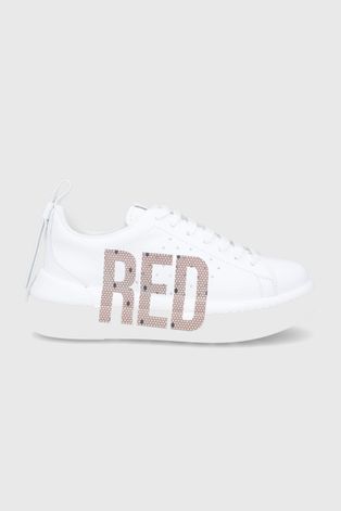 Шкіряні черевики Red Valentino колір білий на платформі