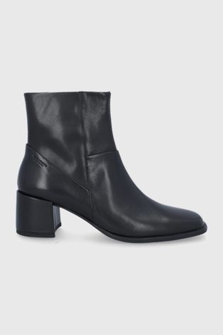 Шкіряні черевики Vagabond Stina жіночі колір чорний каблук блок