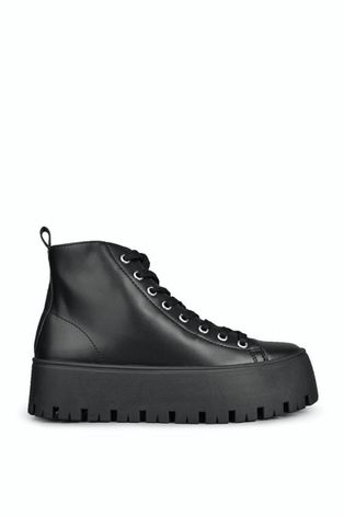 Členkové topánky Altercore Siron dámske, čierna farba, na platforme