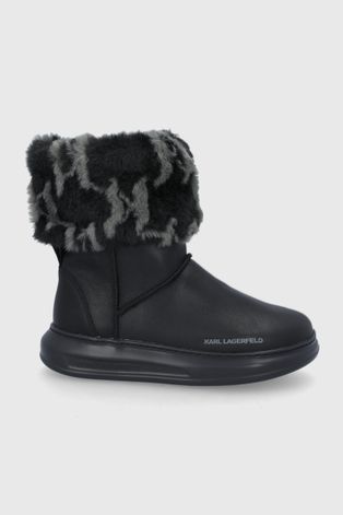 Kožne cipele za snijeg Karl Lagerfeld boja: crna
