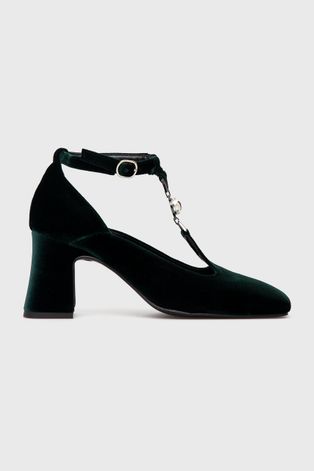 Туфлі Karl Lagerfeld колір зелений каблук блок