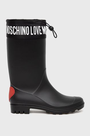 Gumene čizme Love Moschino za žene, boja: crna