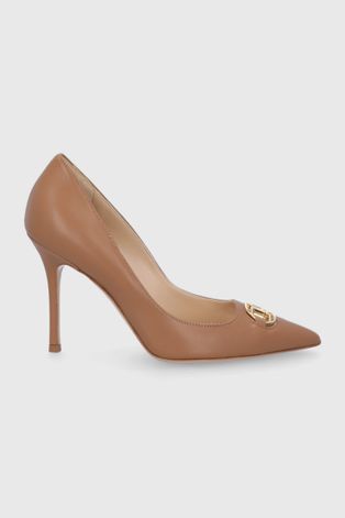 Шкіряні туфлі Elisabetta Franchi колір коричневий