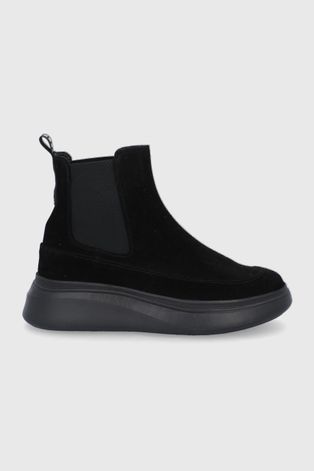 Σουέτ μπότες Τσέλσι MOA Concept γυναικείες, χρώμα: μαύρο
