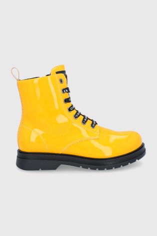 Шкіряні черевики Tommy Hilfiger колір жовтий