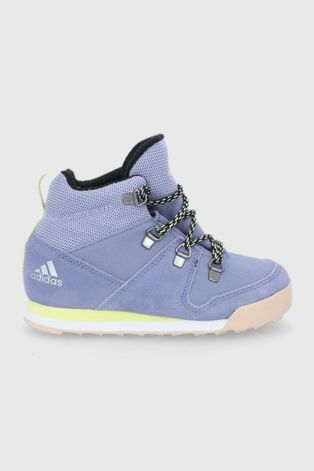 Детские сапоги adidas Performance цвет фиолетовый