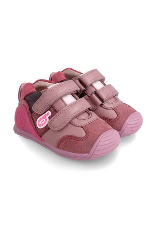 Detské kožené topánky Biomecanics ružová farba