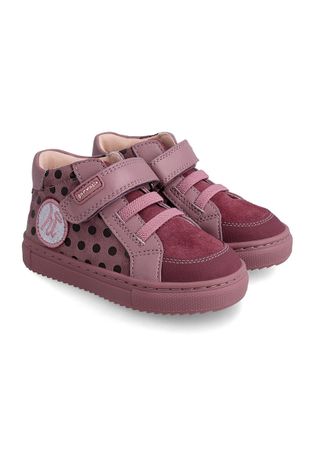 Детски половинки обувки от кожа Garvalin в лилаво
