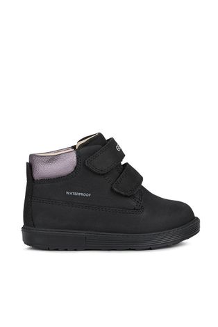 Детски половинки обувки от кожа Geox в черно