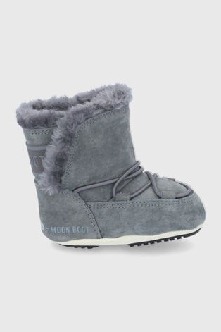 Dječje čizme za snijeg od brušene kože Moon Boot boja: siva