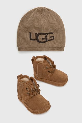 Set: dječje papuče i kapa  UGG boja: smeđa