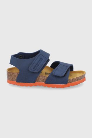 Dětské kožené sandály Birkenstock Palu tmavomodrá barva