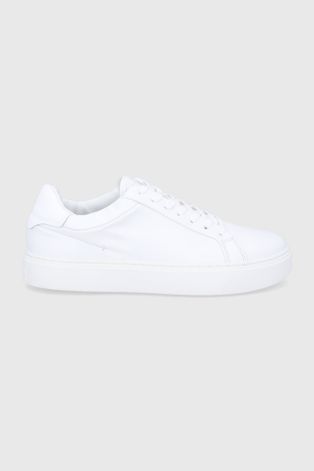 Calvin Klein Buty skórzane kolor biały