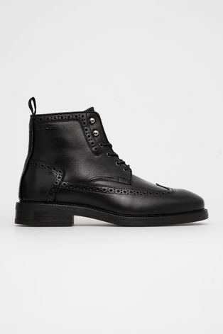 Kožené boty Gant Flairville pánské, černá barva