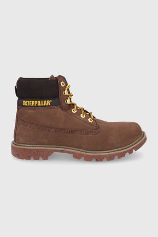 Замшеві черевики Caterpillar чоловічі колір коричневий