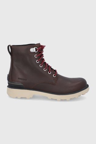 Кожаные ботинки Sorel Caribou Six мужские цвет коричневый