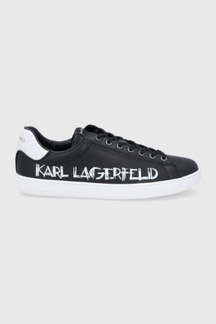 Kožené boty Karl Lagerfeld černá barva