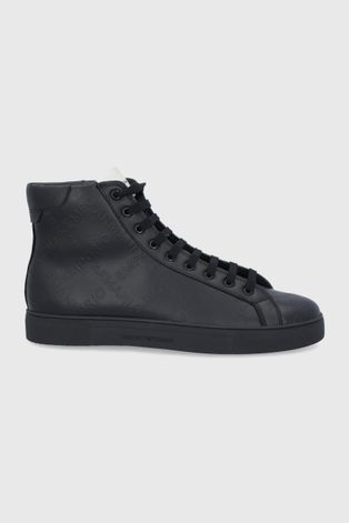 Шкіряні черевики Emporio Armani колір чорний