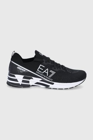 Обувки EA7 Emporio Armani в черно с равна подметка
