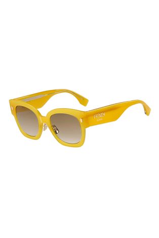 Sluneční brýle Fendi dámské, žlutá barva