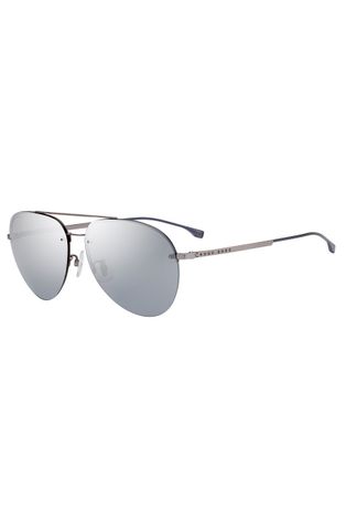 Hugo Boss Okulary przeciwsłoneczne męskie kolor srebrny