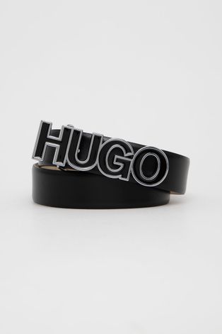 Kožený opasok Hugo dámsky, čierna farba