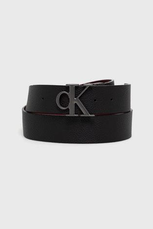 Oboustranný kožený pásek Calvin Klein Jeans pánský, černá barva