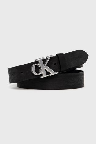 Calvin Klein Jeans Pasek skórzany męski kolor czarny