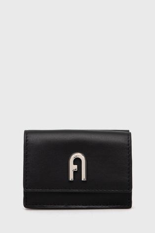 Kožená peněženka Furla Moon dámská, černá barva