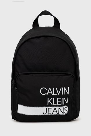 Calvin Klein Jeans hátizsák fekete, nagy, nyomott mintás