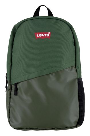 Detský ruksak Levi's zelená farba, veľký, jednofarebný